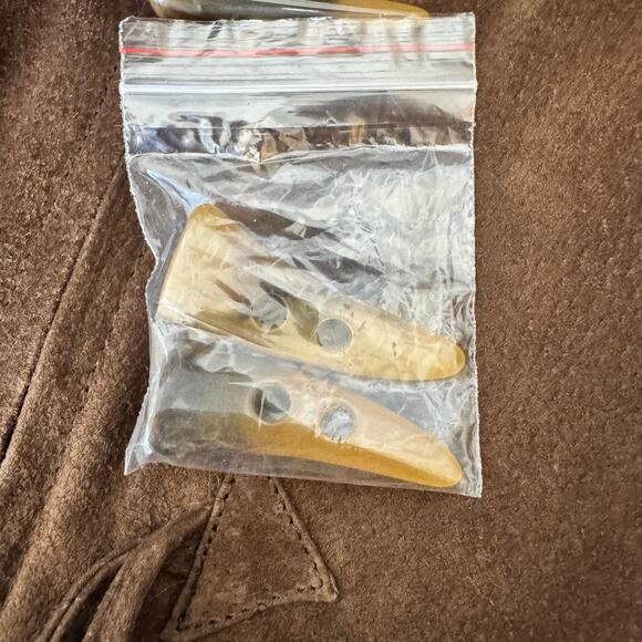 Wilsons Suede Penny Lane Leather Coat Womens Medium Brown Rabbit Fur Boho Toggle - Picture 8 of 15